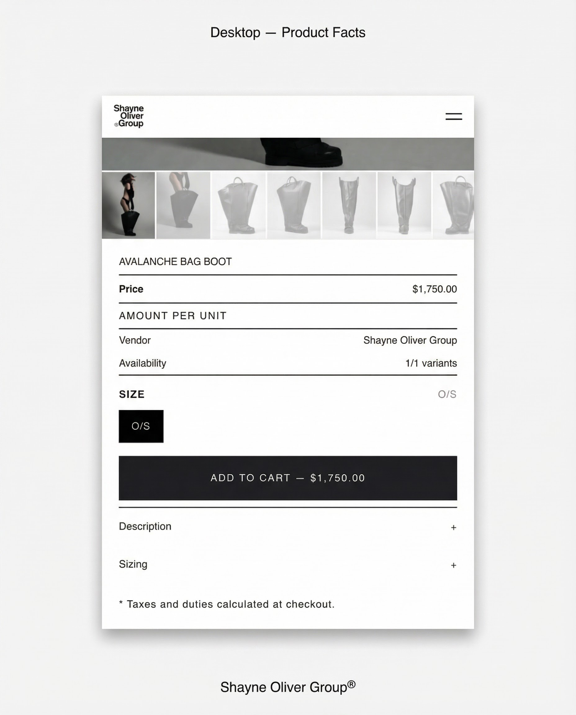 Shayne Oliver Group — Product Detail